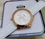 Fossil Cecile White Dial White Leather Strap Watch for Women - AM4486 Buy Now By Fossil