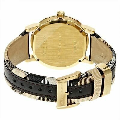 Burberry The City Gold Dial Black Leather Strap Watch for Men - BU9032 Buy Now By Burberry