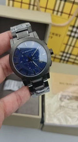 Burberry The City Navy Blue Dial Black Steel Strap Watch for Men - BU9365 Buy Now By Burberry