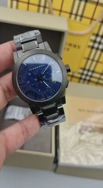Burberry The City Navy Blue Dial Black Steel Strap Watch for Men - BU9365 Buy Now By Burberry