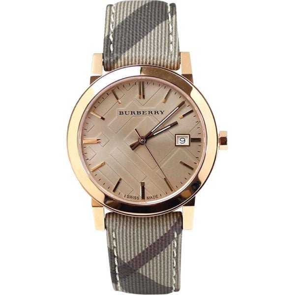 Burberry The City Rose Gold Dial Brown Leather Strap Watch for Women - BU9040 Buy Now By Burberry