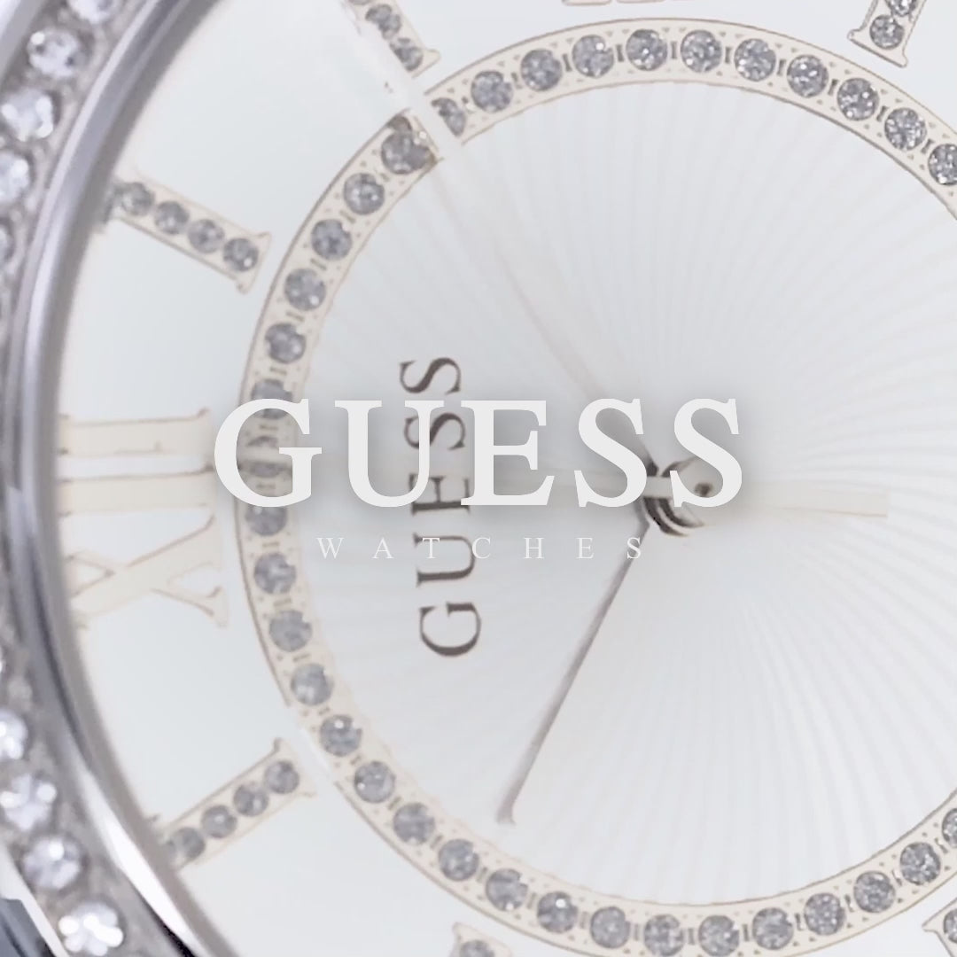 Guess Montage Quartz Silver Dial Silver Steel Strap Watch For Women - GW0588L2