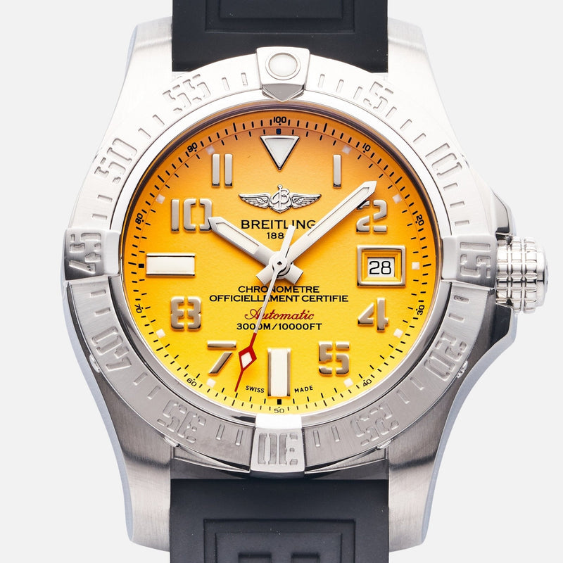 Breitling Avenger II Seawolf Yellow Dial Mens Watch - A1733110/I519/153S