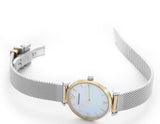 Emporio Armani Gianni T Bar Mother of Pearl Dial Silver Mesh Bracelet Watch For Women - AR2068 Buy Now By Emporio Armani