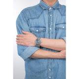 Fossil The Commuter Black Dial Silver Steel Strap Watch for Men - FS5391