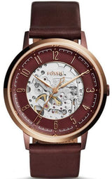 Fossil Vintage Muse Automatic Skeleton Maroon Dial Maroon Leather Strap Watch for Women - ME3137 Buy Now By Fossil
