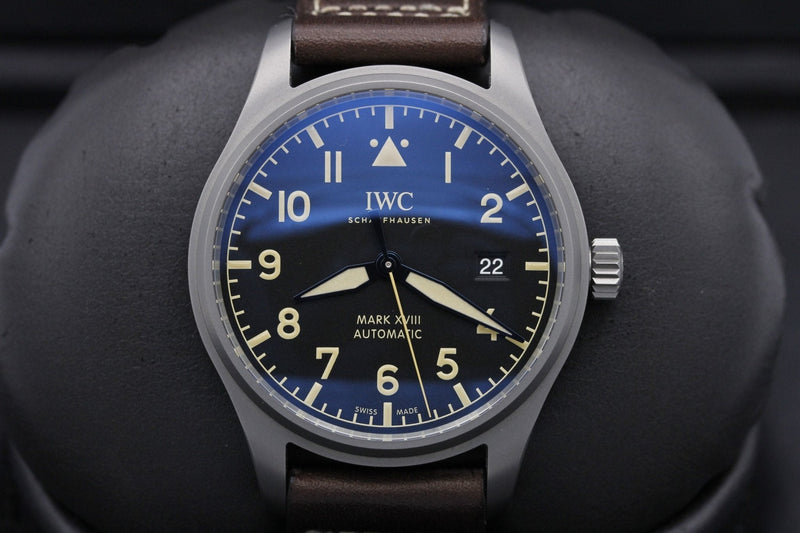IWC Pilot's Watch Mark XVIII 40mm Black Dial Brown Leather Strap Watch for Men - IW327006 Buy Now By IWC