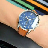 Fossil Neutra Chronograph Blue Dial Brown Leather Strap Watch for Men - FS5453 Buy Now By Fossil