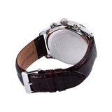 Guess Exec Chronograph White Dial Brown Leather Strap Watch For Men - W0076G2 Buy Now By Guess