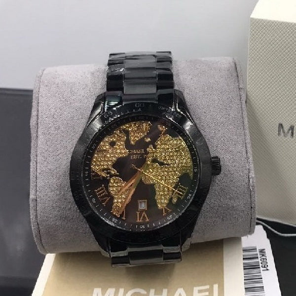 Michael Kors Layton Pave Black Dial Black Steel Strap Watch for Women - MK6091 Buy Now By Michael Kors