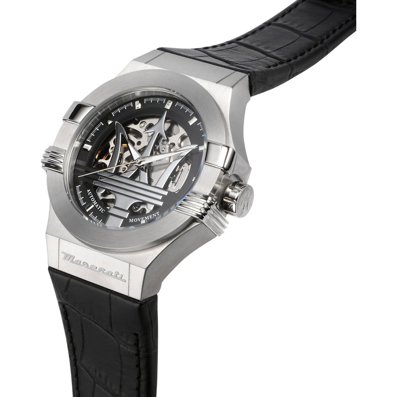 Maserati Potenza Automatic Black Dial Black Leather Strap Watch For Men - R8821108038 Buy Now By Maserati