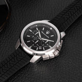 Maserati Successo Chronoraph Black Dial Black Silicon Strap Watch For Men - R8871621014 Buy Now By Maserati