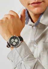 Hugo Boss Companion Black Dial Black Leather Strap Watch for Men - 1513543 Buy Now By Hugo Boss