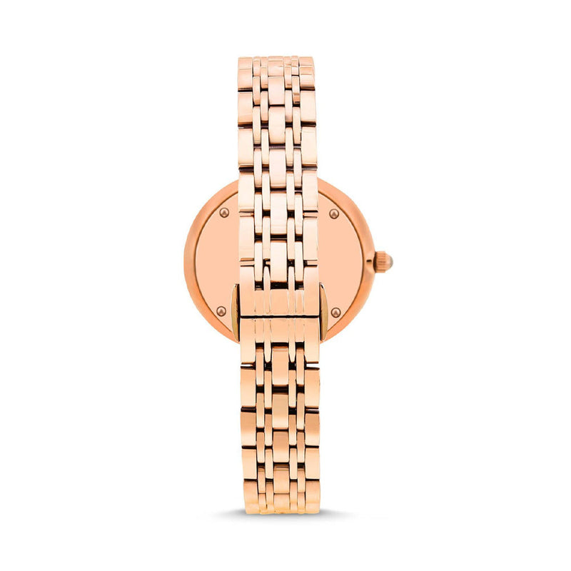 Emporio Armani Gianni T-Bar Quartz White Dial Rose Gold Steel Strap Watch For Women - AR11267 Buy Now By Emporio Armani
