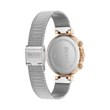 Hugo Boss Flawless Chronograph Silver Dial Silver Mesh Bracelet Watch for Women -1502551
