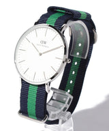 Shop Daniel Wellington Classic Warwick White Dial Two Tone Nylon Strap Watch for Men - DW00100019 in USA