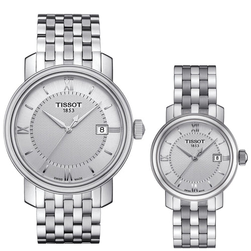 Shop Tissot T Classic Bridgeport Silver Dial Silver Mesh Bracelet Watch For Men - T097.410.11.038.00 in USA