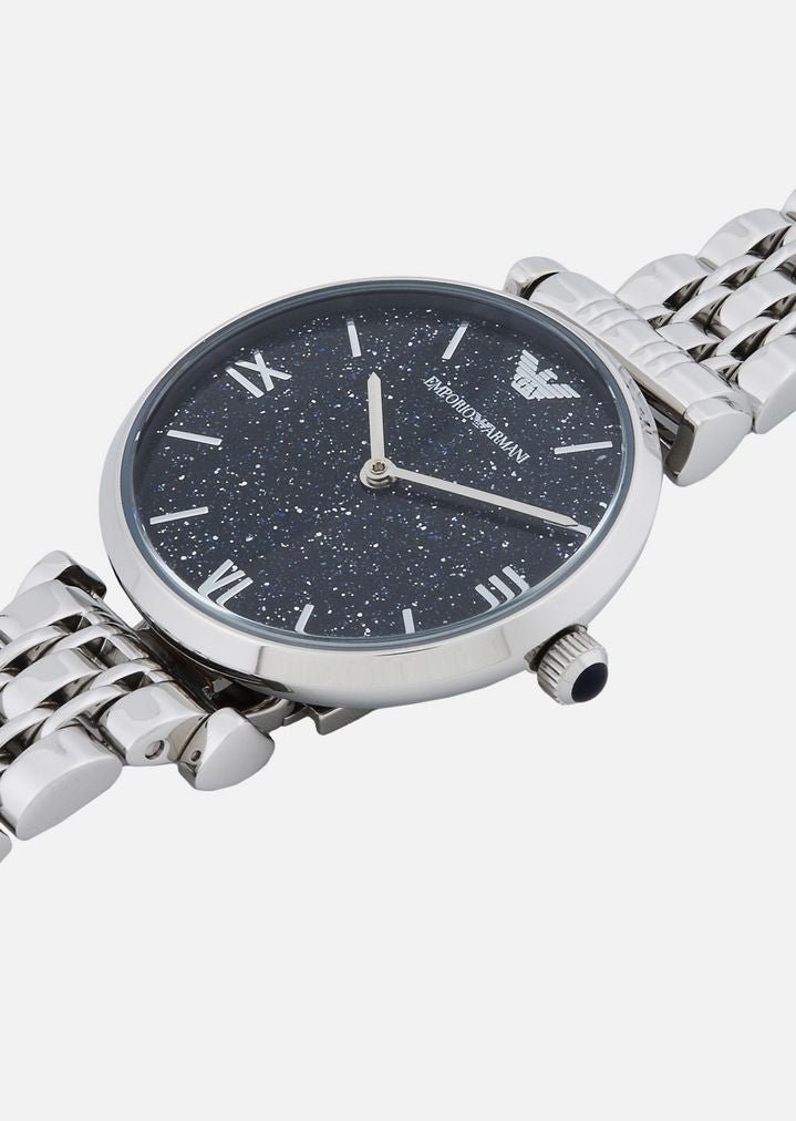 Emporio Armani Gianni T Bar Dark Blue Dial Silver Stainless Steel Watch For Women - AR11091 Buy Now By Emporio Armani