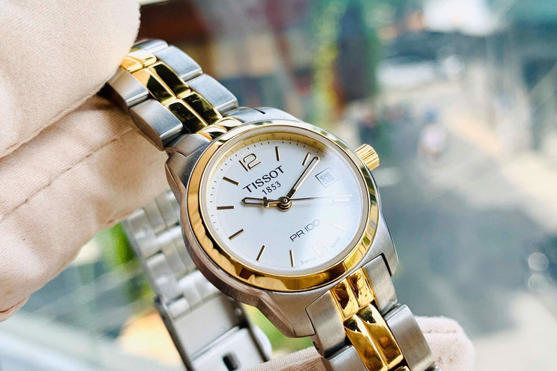 Tissot T Classic PR100 Gold Plated Quartz Watch For Women - T049.210.22.017.00 Buy Now By Tissot