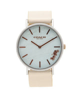 Coach Perry Blue Mother of Pearl Dial White Leather Strap Watch for Women - 14503270 Buy Now By Coach