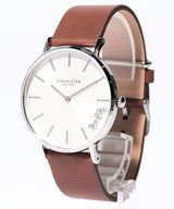 Coach Perry Silver Dial Brown Leather Strap Watch for Women - 14503120 Buy Now By Coach