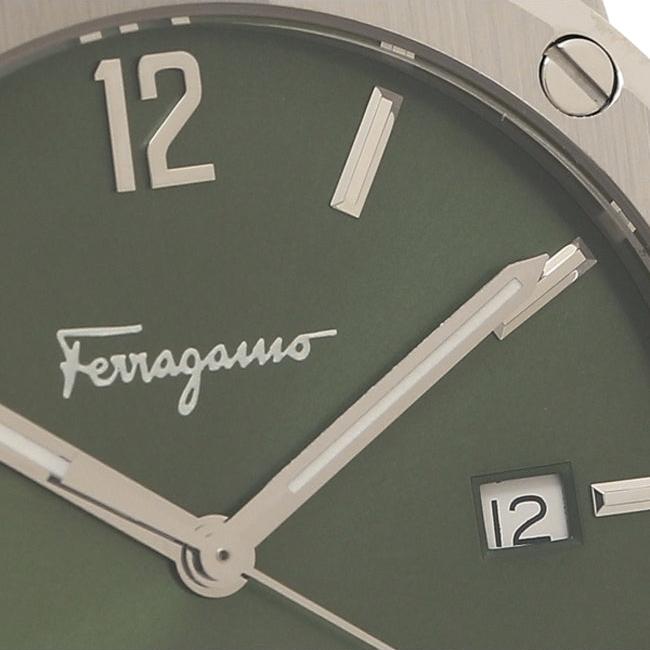 Shop Salvatore Ferragamo F-80 Classic Green Dial Silver Steel Strap Watch for Men - SFDT02123 in USA