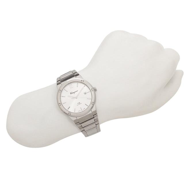Shop Salvatore Ferragamo F-80 Classic Silver Dial Silver Steel Strap Watch for Men - SFDT02223 in USA