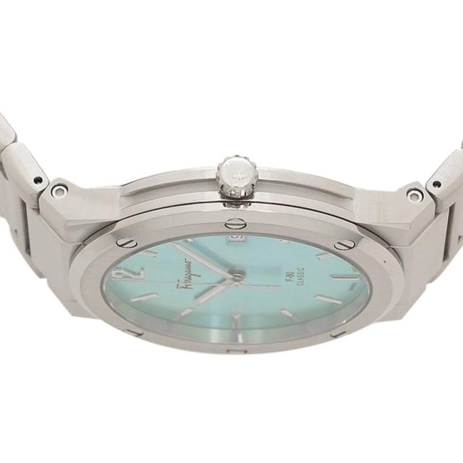Shop Salvatore Ferragamo F-80 Classic Tiffany Blue Dial Silver Steel Strap Watch for Men - SFDT02323 in USA