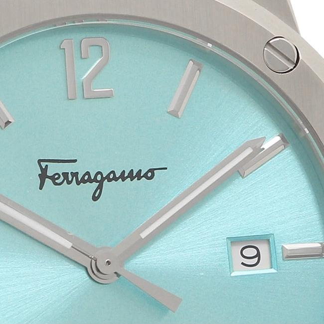 Shop Salvatore Ferragamo F-80 Classic Tiffany Blue Dial Silver Steel Strap Watch for Men - SFDT02323 in USA