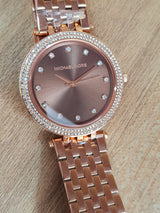 Michael Kors Darci Brown Dial Rose Gold Stainless Steel Strap Watch for Women - MK3217 Buy Now By Michael Kors