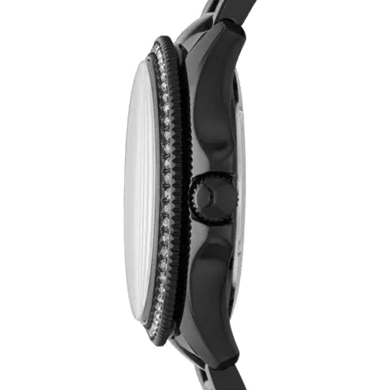 Fossil Cecile Multi Function Crystals Black Dial Black Steel Strap Watch for Women - AM4522 Buy Now By Fossil