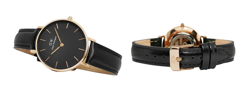 Daniel Wellington Petite Sheffield Black Dial Black Leather Strap Watch For Women - DW00100168 Buy Now By Daniel Wellington