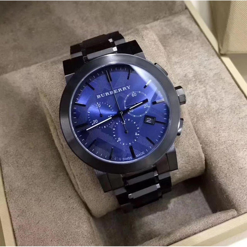 Burberry The City Navy Blue Dial Black Steel Strap Watch for Men - BU9365 Buy Now By Burberry