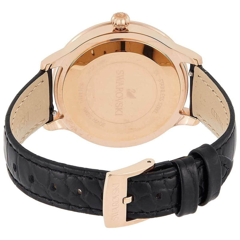 Swarovski Octea Lux Black Dial Black Leather Strap Watch for Women - 5414410 Buy Now By Swarovski