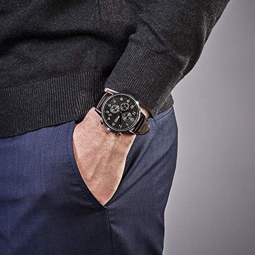Hugo Boss Navigator Black Dial Black Leather Strap Watch for Men - 1513678 Buy Now By Hugo Boss