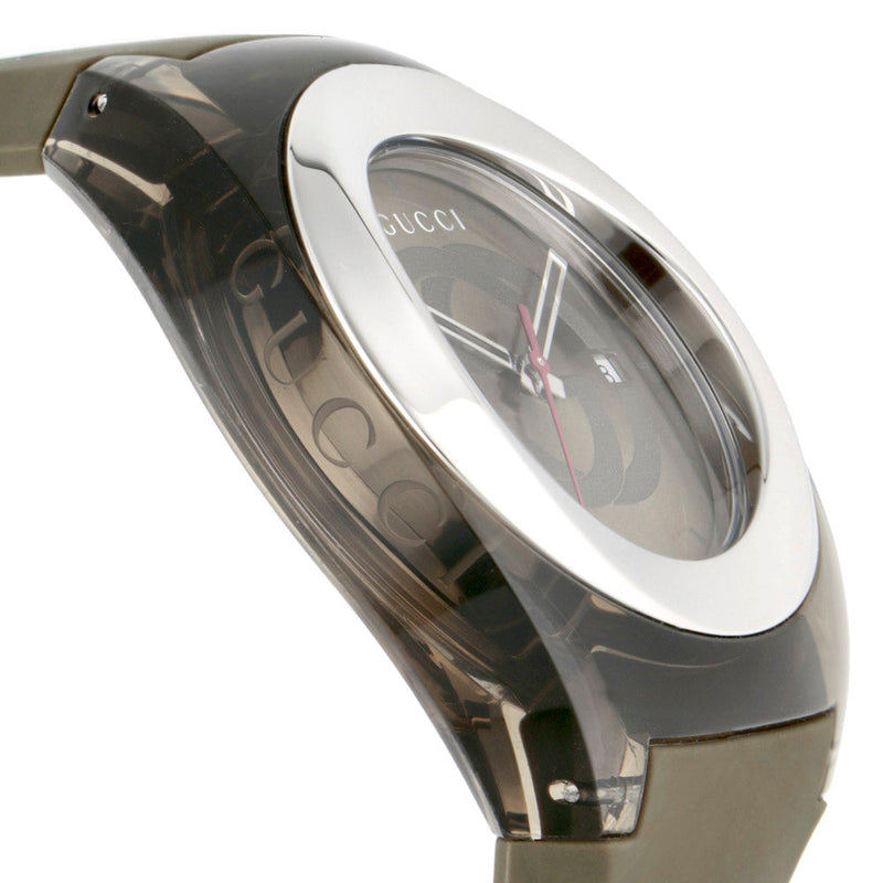 Shop Gucci Sync XXL Quartz Brown Dial Brown Leather Strap Watch For Men - YA137106 in USA