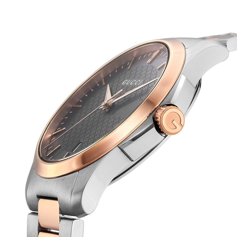 Gucci G Timeless Grey Dial Two Tone Steel Strap Watch For Men - YA126446 Buy Now By Gucci