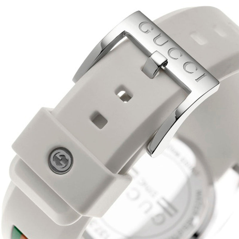 Shop Gucci Sync Quartz White Dial White Rubber Strap Unisex Watch - YA137302 in USA