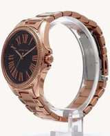 Michael Kors Kacie Three Hand Black Dial Rose Gold Steel Strap Watch for Women - MK6930 Buy Now By Michael Kors