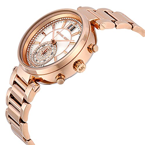 Michael Kors Sawyer Mother of Pearl White Dial Rose Gold Steel Strap Watch for Women - MK6282 Buy Now By Michael Kors