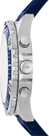 Fossil Garrett Chronograph Blue Dial Blue Rubber Strap Watch for Men - FS5709 Buy Now By Fossil