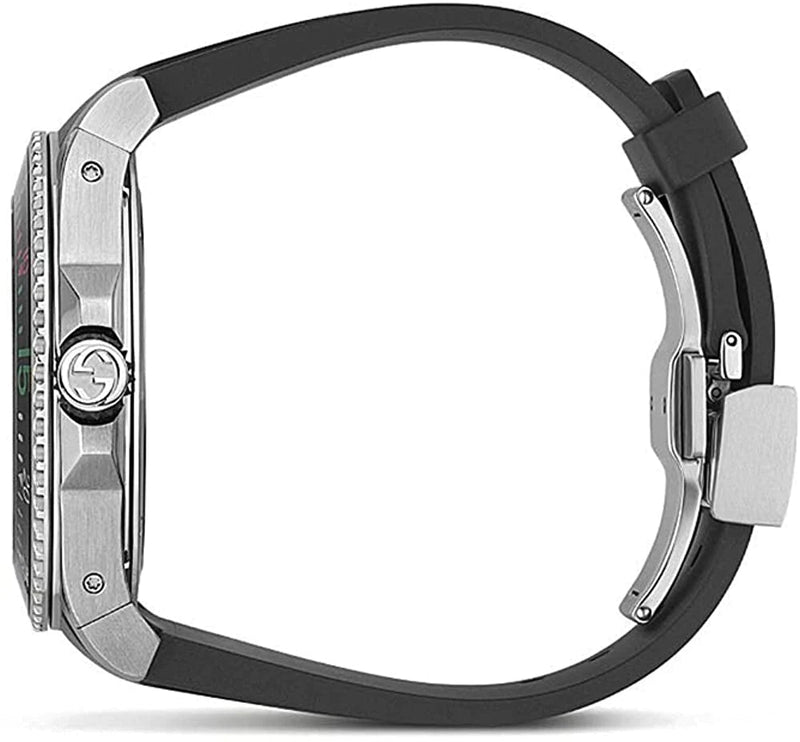 Shop Gucci Dive Quartz Kingsnake Black Dial Black Rubber Strap Watch For Men - YA136217 in USA