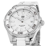 Shop Tag Heuer Aquaracer Diamonds White Dial Two Tone Steel Strap Watch for Women - WAY131H.BA0914 in USA