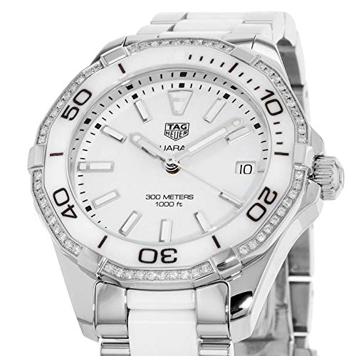 Shop Tag Heuer Aquaracer Diamonds White Dial Two Tone Steel Strap Watch for Women - WAY131H.BA0914 in USA
