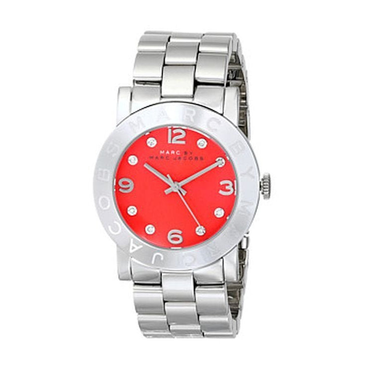 Marc Jacobs Amy Red Dial Silver Steel Strap Watch for Women - MBM3302 Buy Now By Marc Jacobs