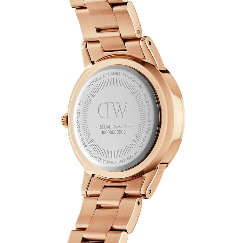 Daniel Wellington Iconic Link Grey Dial Rose Gold Steel Strap Watch For Women - DW00100332 Buy Now By Daniel Wellington