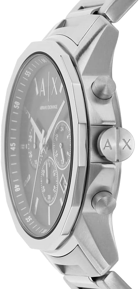 Armani Exchange Banks Chronograph Black Dial Silver Steel Strap Watch For Men - AX1720 Buy Now By Armani Exchange