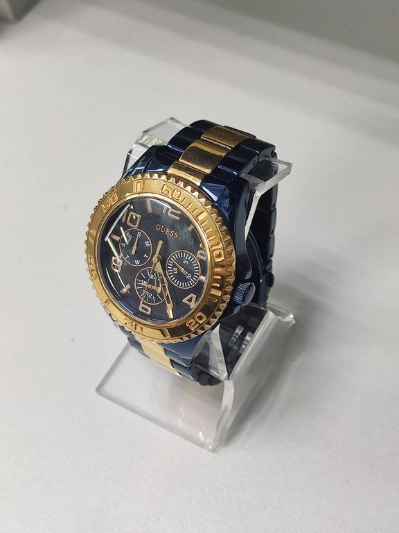 Guess BFF Multifunction Blue Dial Two Tone Steel Strap Watch for Women - W0231L6 Buy Now By Guess
