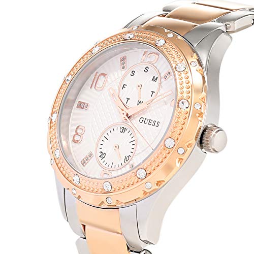 Shop Guess Siren White Dial Two Tone Steel Strap Watch for Women - W0442L4 in USA