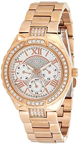 Guess Viva Diamonds White Dial Rose Gold Steel Strap Watch for Women - W0111L3 Buy Now By Guess